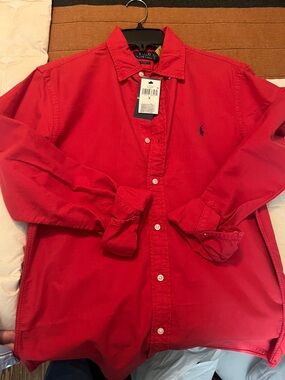 Polo by Ralph Lauren Red Long-Sleeve Button-Down Shirt